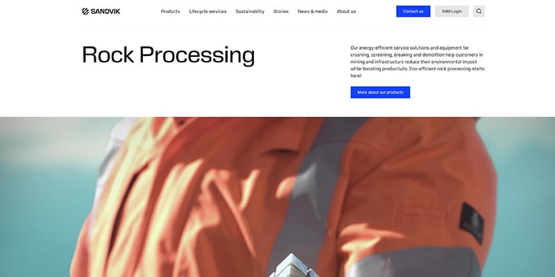 Sitio web de Sandvik