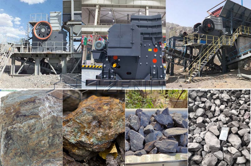 Máquina trituradora de rocas para procesamiento mineral